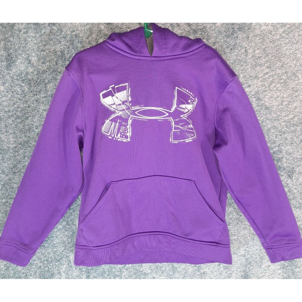 Under Armour Youth YSM Loose Fit Purple Hoodie With Front Pouch & Storm Logo